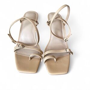 Abercrombie & Fitch Strappy Sandal Heels Women’s Size 9 Nude Beige